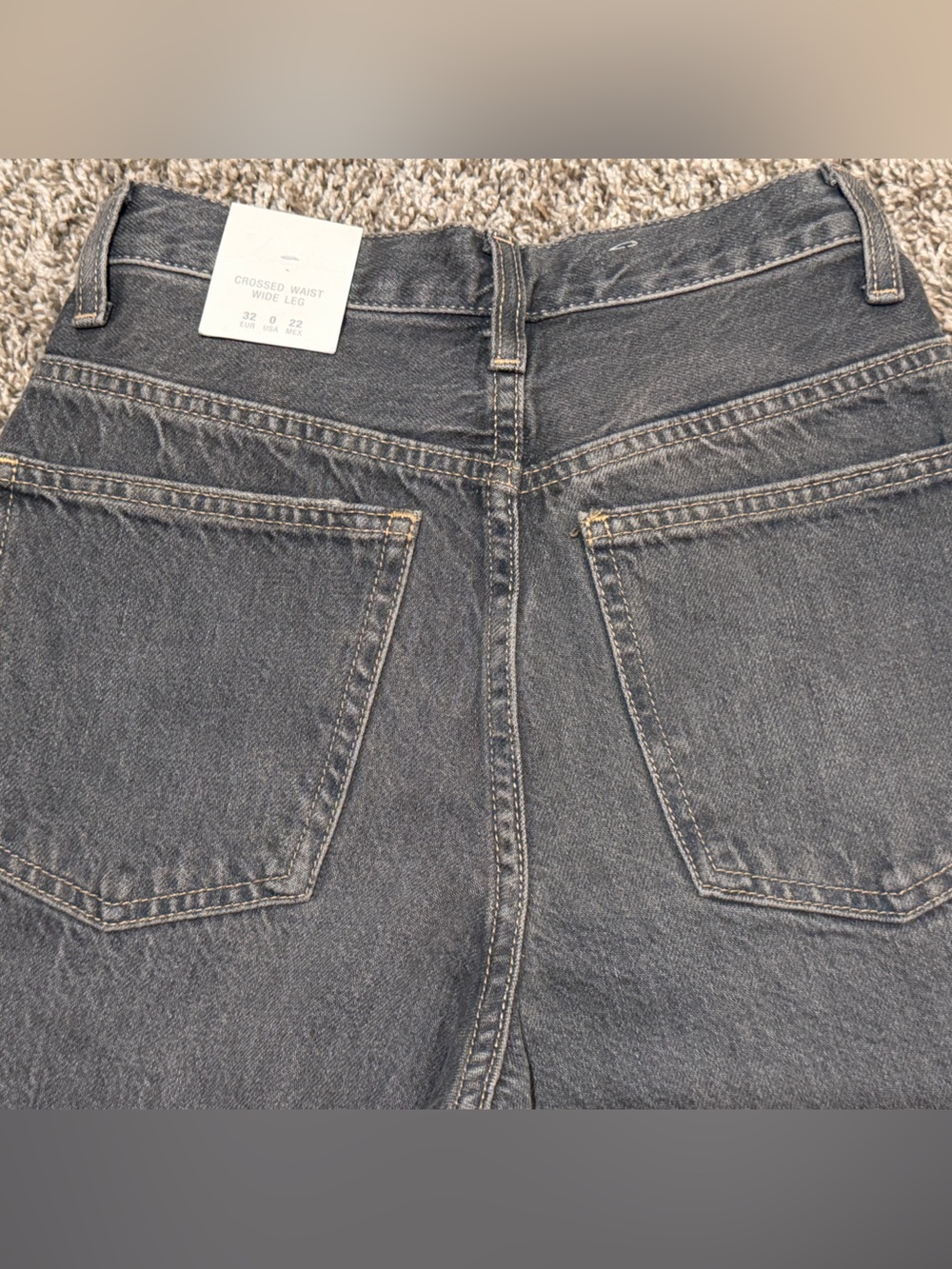 Zara Washed Black Wide-Leg High-Rise Jeans - Picture 5 of 7